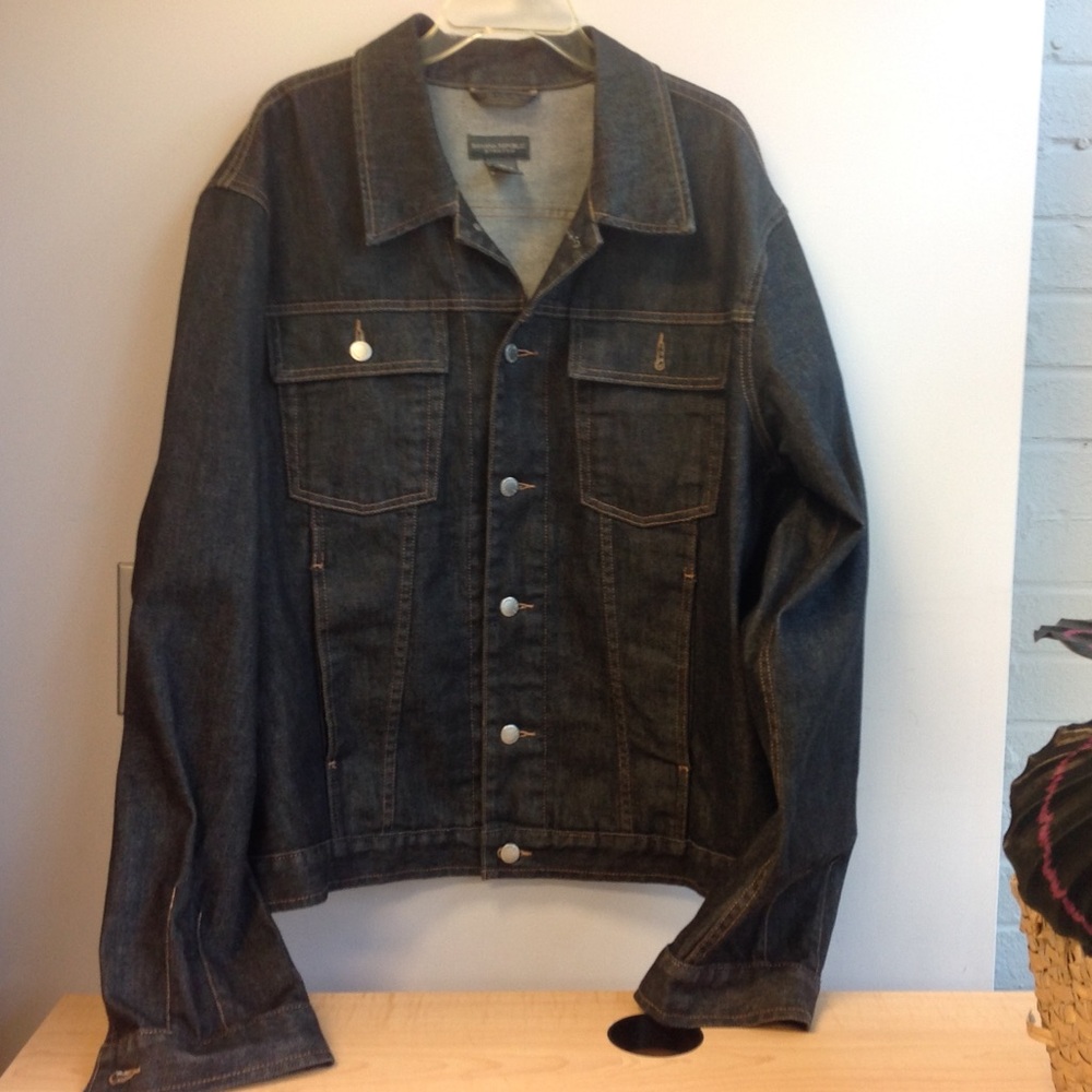 Banana Republic Black Denim Jacket Jean Men's